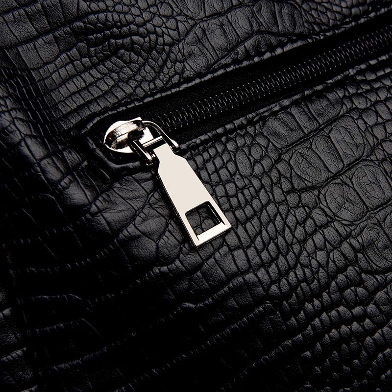 Women’s Black Crocodile Leather Handbag Novel