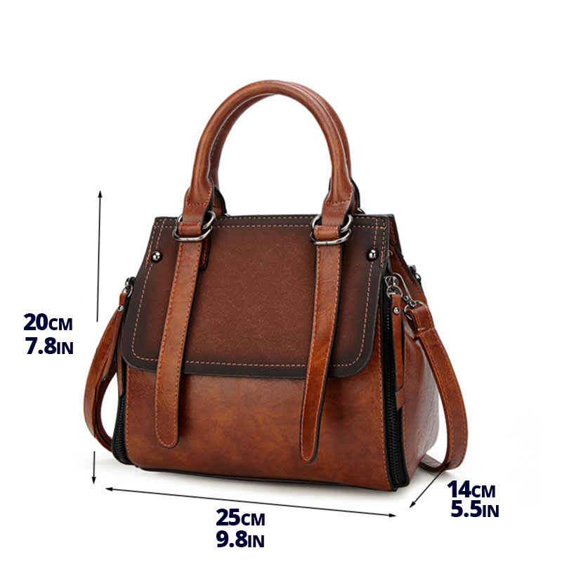 Womens Shoulder Bag NEW Messenger Hand Bag Vintage PU Leather Shiny Shoulder Bag 