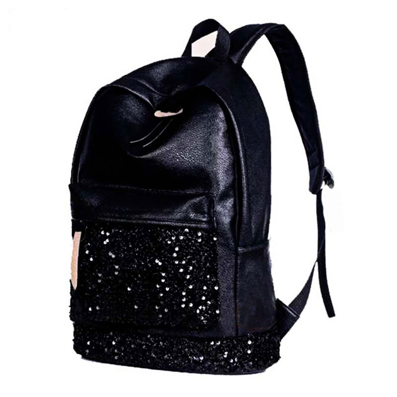 ladies black backpack handbag