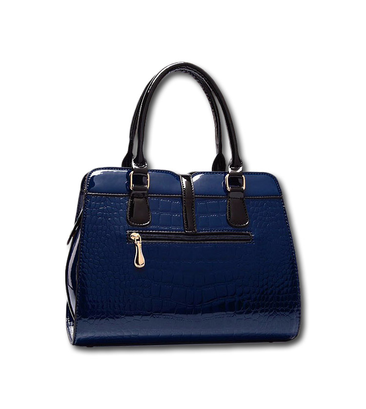 Genuine Leather Women Handbags Blue Crocodile Pattern Lady