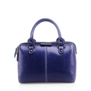 blue leather purse