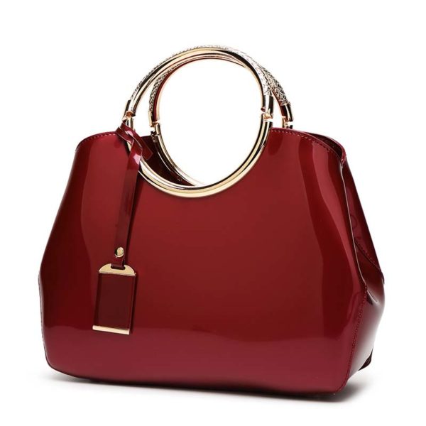 The-Circle-Bag-Clutch-Leather-HandBag-Crossbody-Leather-Bags-for-Women-Shoulder-bag-leather-with-circle-handle-zipper-WINE-RED-