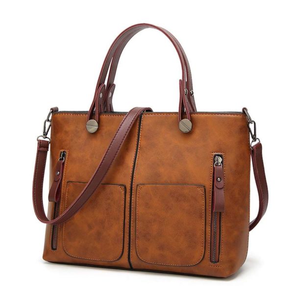 Retro Plaid Crossbody Handbag Totes Women Casual PU Leather Shoulder Purse Female Portable Travel Messenger Top-handle Bag