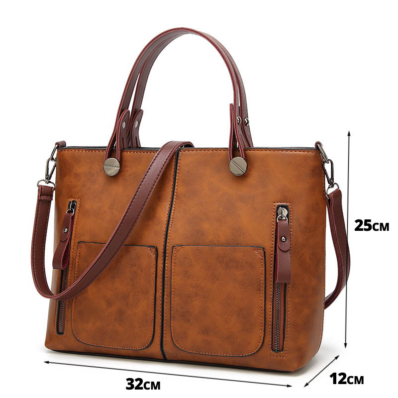 The Elegant | Tote Bag - Leather Vintage Shoulder Bag - Womens Totes ...