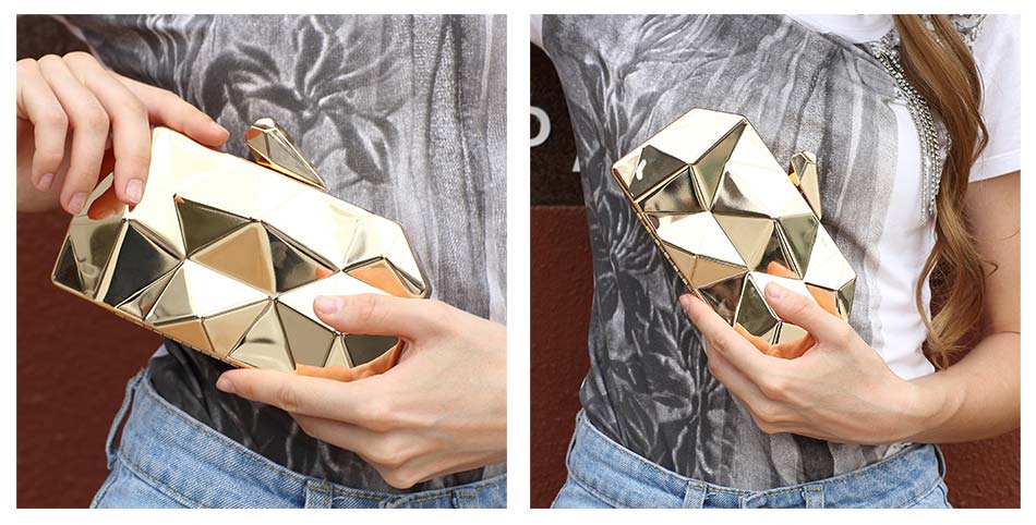 The Project Metallic Gold Weave Clutch Bag