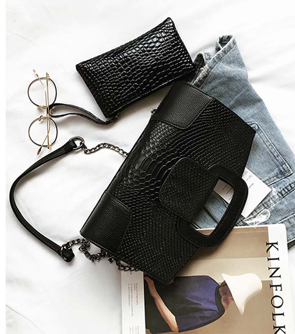 The Astonishing, Leather Clutch Bag Crocodile