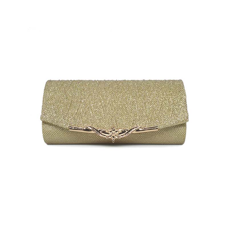 champagne coloured clutch bag