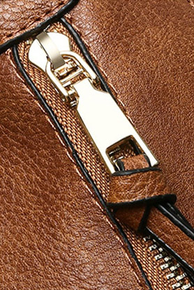 leather bag with zipper