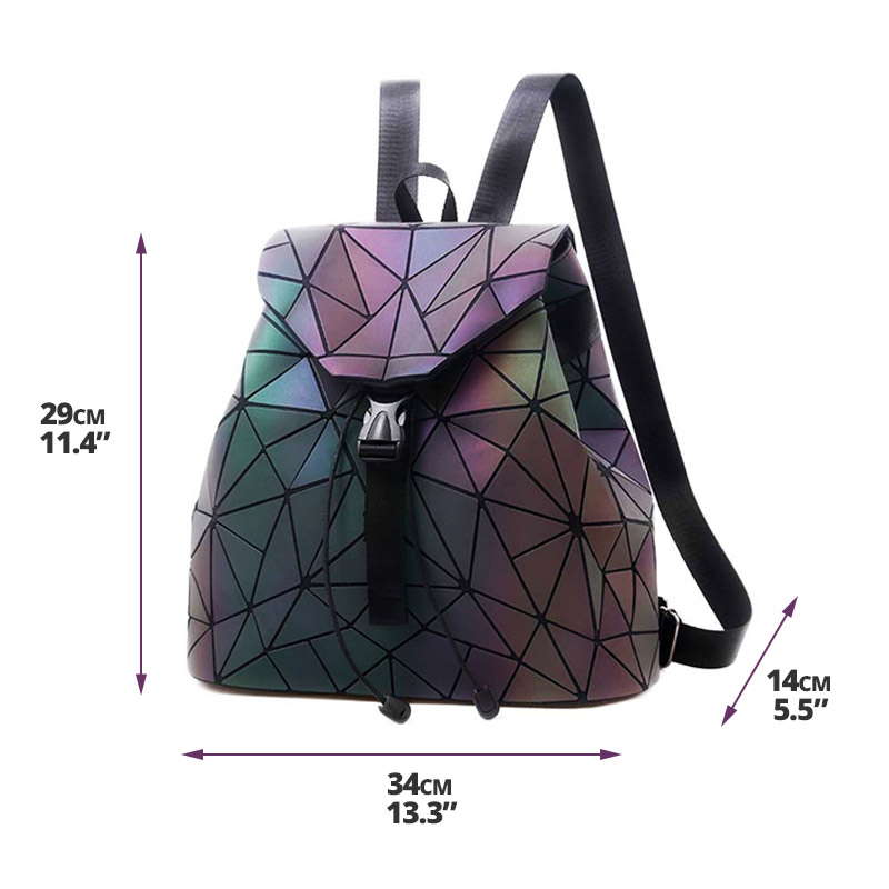 Geometric luminous crossbody bag glow-in-the-dark handbag Holographic  reflective backpack purse clutch bag