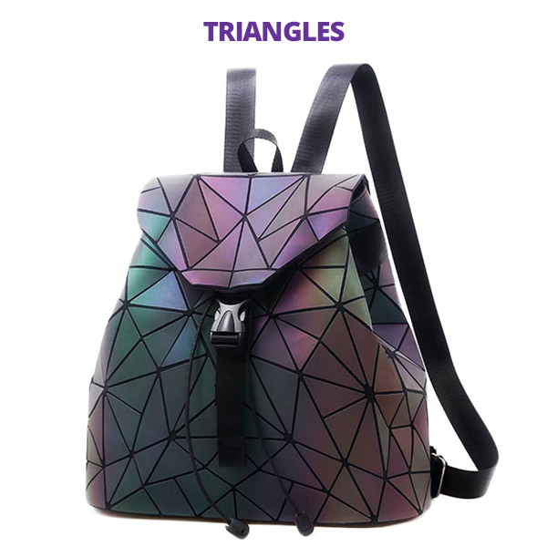 Geometric luminous crossbody bag glow-in-the-dark handbag Holographic  reflective backpack purse clutch bag