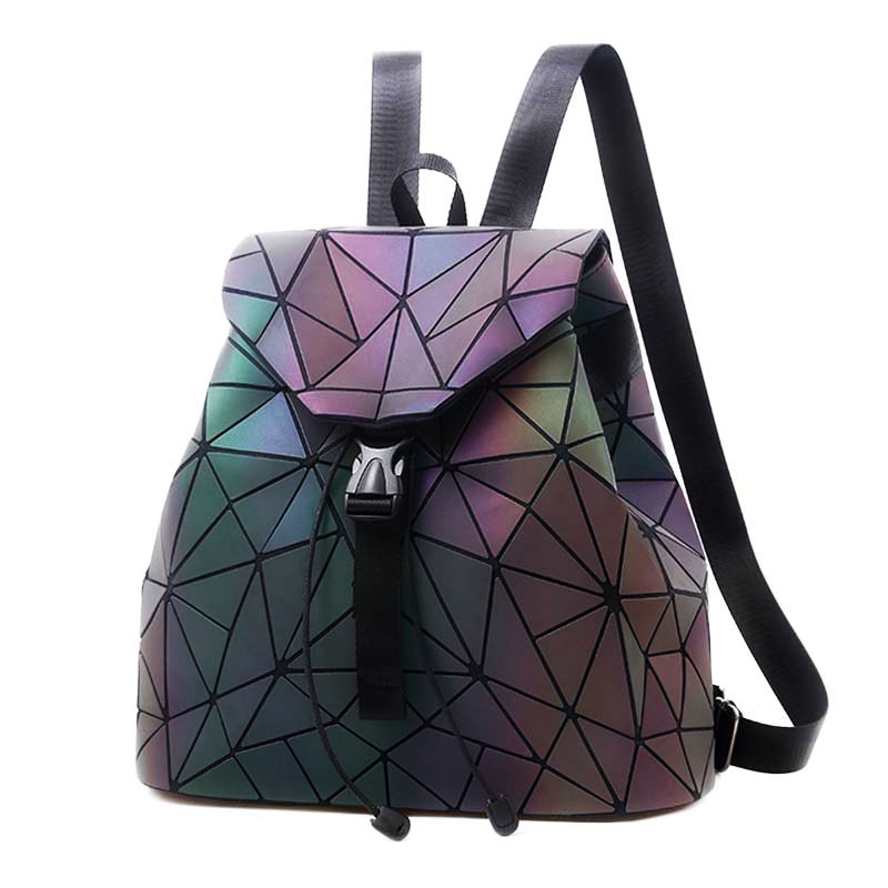 Geometric Luminous Purses and Handbags for Women Holographic Reflective Bag  Backpack Wallet Clutch Set