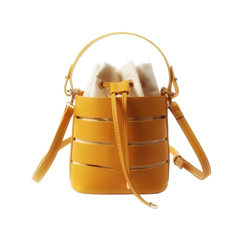 Bucket Bag 2023 Leather Stylish Handbag Purse with Drawstings