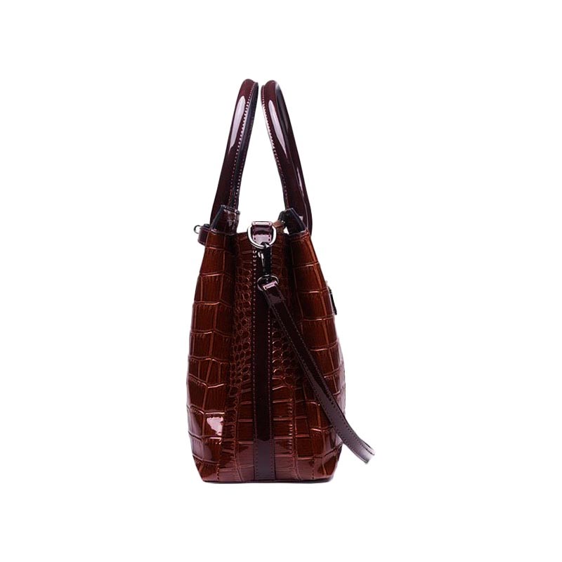 Alligator Tote Bag in Burgundy