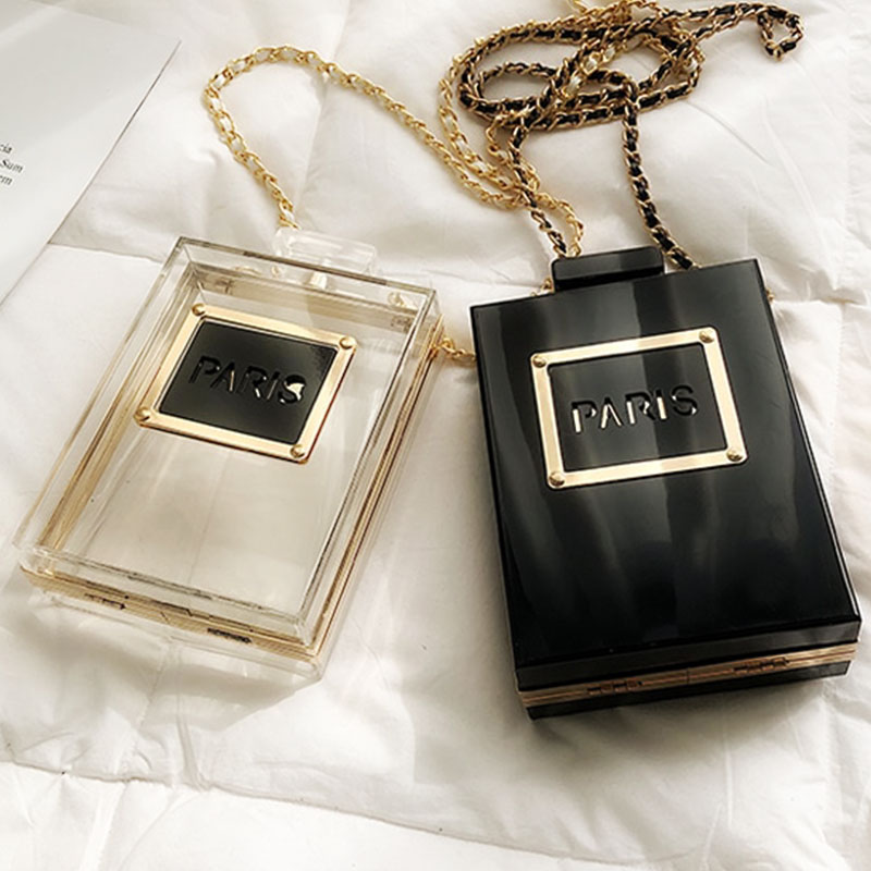 The Transparent Clutch Purse | Acrylic Bag See Through | Box Paris Clutch  Bag Gold Chain