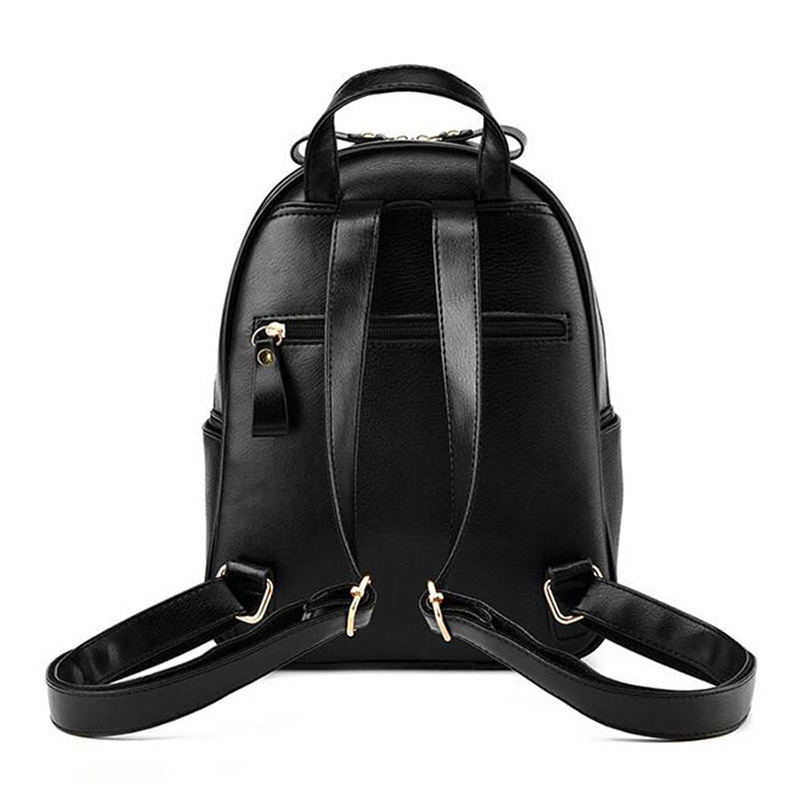 Leather school Backpacks Female Feminine Casual Large Capacity Shoulder Bags,Gold