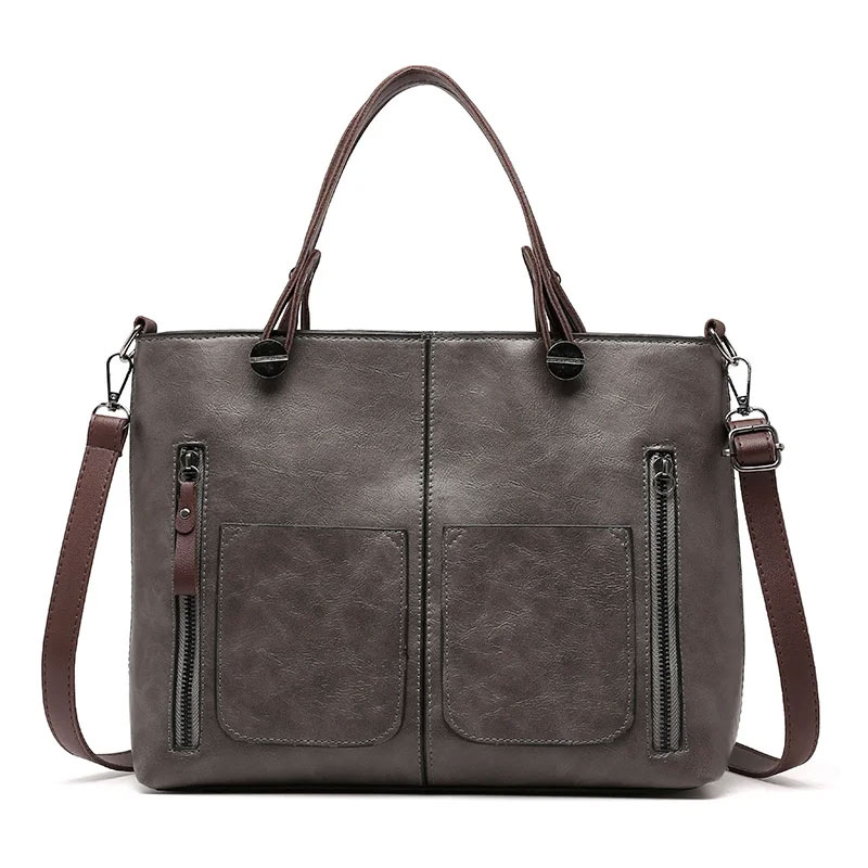the-elegant-tote-bag-for-women-leather-vintage-purse-with-top-handle-and-double-pocket-gray